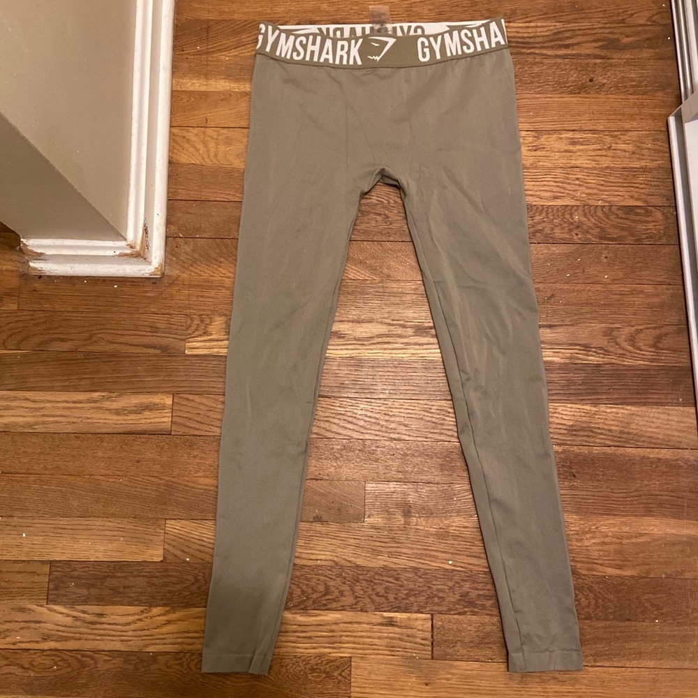 Olive Green Gym Shark Fit Leggings
